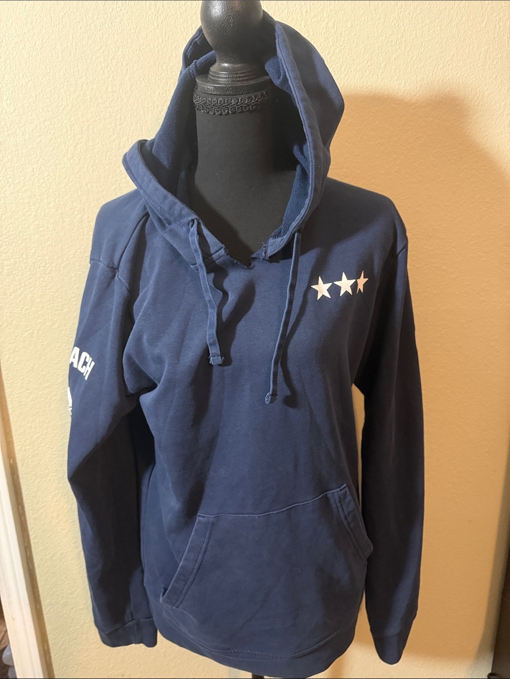 adidas F45 Navy Hooded Pullover with Star Graphic